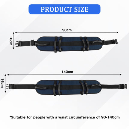 LOSCHEN Transfer Gait Belt, Walking Belt with 6-Handle Belt, Cares Belt Transfer Aid Mobility Aid for Elderly Walking Safety Assistance Device (Dark Blue)