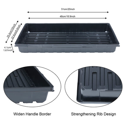 Mengxin 5 Pack Grow Trays Plants Black 54 x 28 cm Grow Trays Plant Trays Without Drainage Holes for Plant Germination Microgreens Hydroponic Application