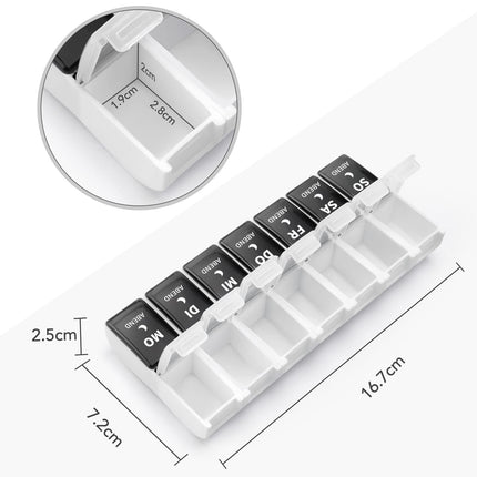 Opret German pill box 7 days 2 compartments morning evening, removable pill box 7 days 2 compartments, pill box medication box 7 days tablets weekly box pill box pill box 14 compartments