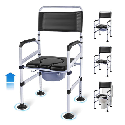 EOSPRIM height-adjustable toilet chairs, mobile toilet chairs for seniors, raised toilet seats with armrests, raised toilet seats for seniors, shower chairs, shower chair seats with armrests