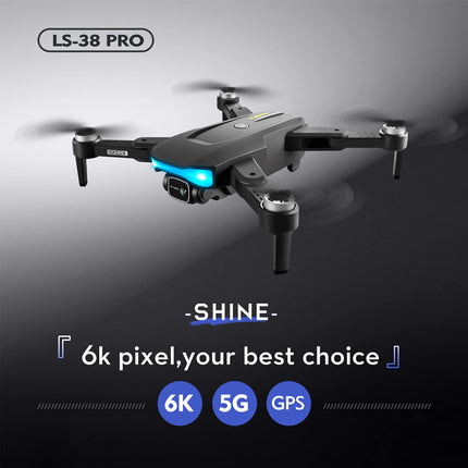 Goolsky Drone with Camera 6K LS-38 GPS 5G Wifi EIS Brushless Motor Anti-Shake Gimbal Video Aerial FPV Quadcopter Smart Follow Mode Gifts for Kids Adults Backpack Package 2 Batteries