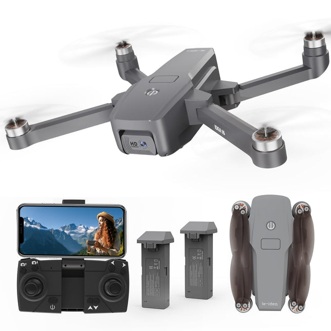Drone with Camera 4K Brushless Motor Drone with 2 Cameras 40KM/h MAX Wind Resistant 4 Level 5 GHz WIFI FPV Drones RC Quadcopter for Kids Adults 2 Batteries IDEA16