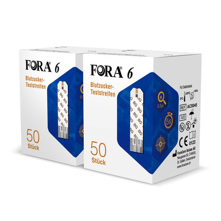 FORA blood glucose test strips 100 pieces vial