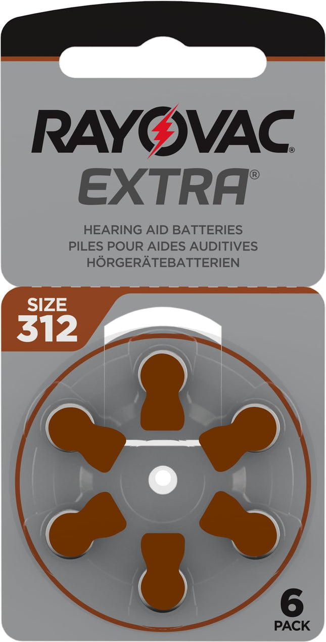 Rayovac Extra Advanced with Active Core Technology, Latest Generation Hearing Aid Batteries, Size 312