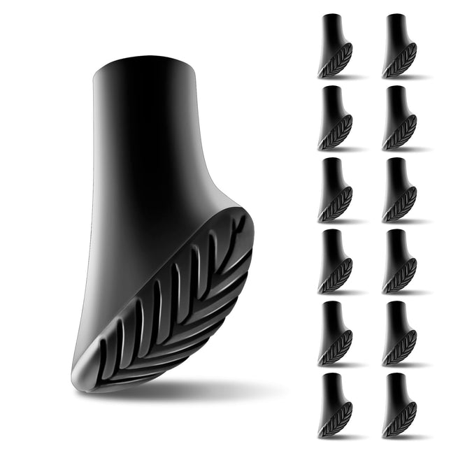 Nordic Walking Pole Rubber Buffer 12 Pack, Walking Pole Rubber Buffer Universal for Most Walking Poles &amp; Nordic Walking Poles, Non-Slip and Slip-Resistant Trekking Rubber Buffer Pads (11mm)