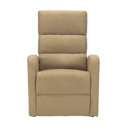 Sime LU-2 ADJUSTABLE electric recliner for seniors with 2 motors, independently adjustable backrest and footrest, 4-wheel kit, non-deformable seat, microfiber recliner with stand-up aid, camel