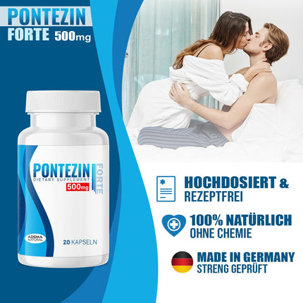 🆄🅽🆂🅴🆁 𝗧𝗜𝗣𝗣: Adema Natural - Pontezin V2 Capsules - Instant Effect - Extra Strong Effective Capsules for the Active Man - Better Performance - Natural Ingredients - 500 mg - 20 Capsules