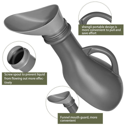 Urinal Bottle for Men Women Unisex Urinal Bottle Portable Urinal 1L Emergency Urinal Bottle Reusable Mobile Toilet Plastic Urinal Bottles with Lid for Travel Camping On the Go