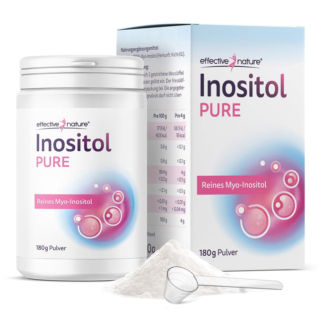 effective nature - Inositol Pure - 180 g pure myo-inositol powder - 4000 mg myo-inositol per day - Enough for 45 days