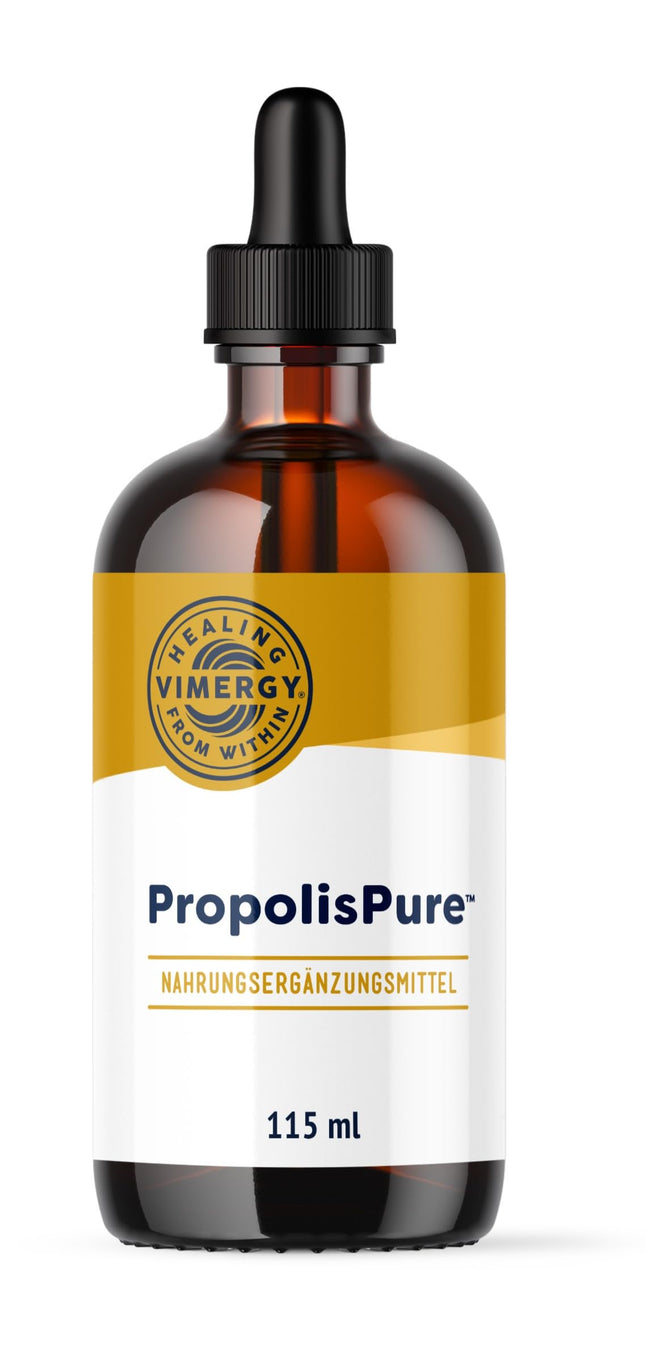 Vimergy PropolisPure™ (57 Dosages) – 1220 mg Propolis Drops – Standardized for Polyphenols – Vegetarian Food Supplement – ​​No Sugar or Additives – GMO and Gluten Free (115 ml)