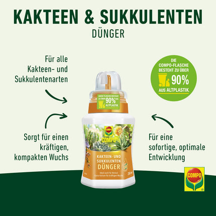 COMPO Cactus and Succulent Fertilizer 250 ml, Cactus Fertilizer