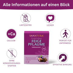 Sanatura Fig Plum Fruit Cubes - 24 pieces - for normal digestion - Figs, plums, tamarinds and inulin - 240 g