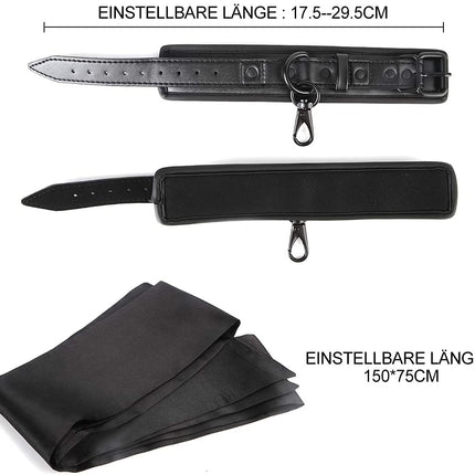 Leweiko SM handcuffs and eye mask blindfold fetish sex toy for couples,BDSM fetish bondage set for restraints sex toy for couples extreme