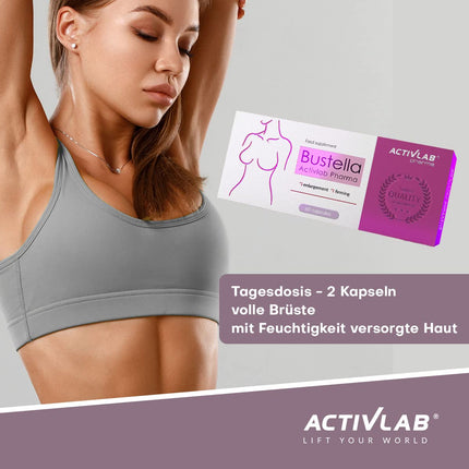 Activlab Pharma Bustella 60 Capsules, Serum for Breast Enlargement, Firming, Lifting, for Women After Pregnancy, Push Up, For Sagging Breasts, Vitamins Contains a Source of Phytoestrogens