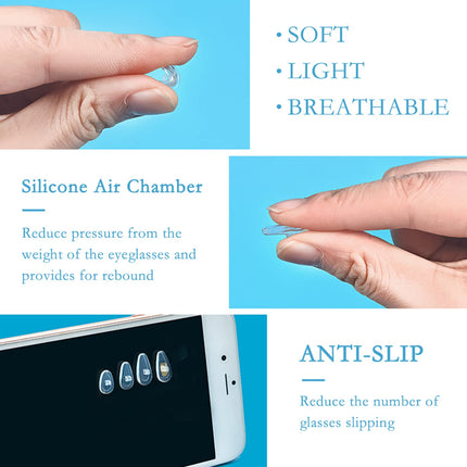 Glasses repair kit, 25 pairs of nose pads, silicone screw-on nose pads for glasses, with screws, tweezers and glasses cleaning cloths