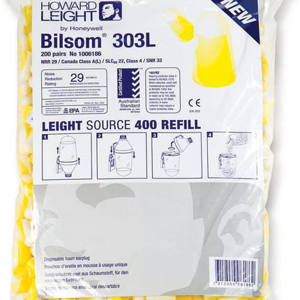 Bilsom 303L Earplugs, Refill Pack, 400 Pieces
