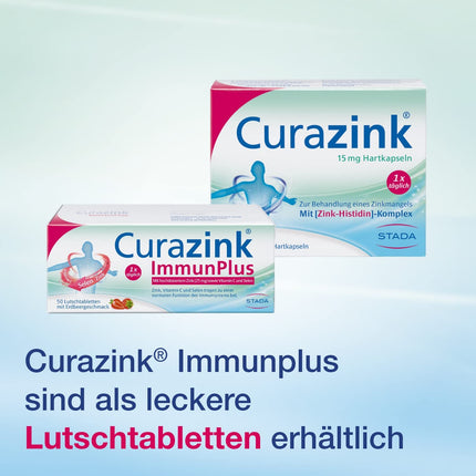 Curazink hard capsules - Medicine for the treatment of clinically confirmed zinc deficiency - high dose with 15 mg zinc in the unique zinc-histidine complex - 1 x 50 hard capsules