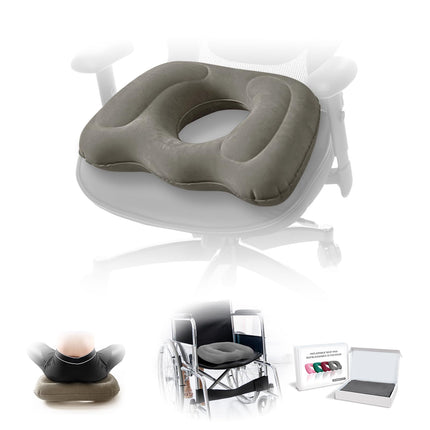 Multifunctional Seat Cushion, Inflatable Donut Pillow – Hemorrhoid Pillow for Coccyx, Post-Surgical Pain, Postpartum Pregnancy, Sciatica, Bedsores – Orthopedic Seat Cushion