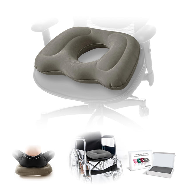 Multifunctional Seat Cushion, Inflatable Donut Pillow – Hemorrhoid Pillow for Coccyx, Post-Surgical Pain, Postpartum Pregnancy, Sciatica, Bedsores – Orthopedic Seat Cushion