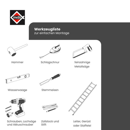 INEFA fascia board holder, gutter holder box-shaped NW68 / 68mm 1 piece, grey gutter holder made of PVC-U plastic for box gutters, Made in Germany
