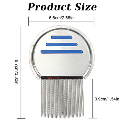 2 pieces metal lice comb, stainless steel extra fine lice comb, for removing lice and dandruff for all hair types, for babies, children, adults and pets