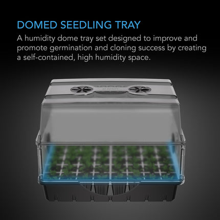 AC Infinity Humidity Dome, Germination Kit with Stable Drip Tray, 5 x 8 Cells, Seedling Tray and Ventilated Height Extension Plates, for Seed Starting, Propagation, and Cloning Plants
