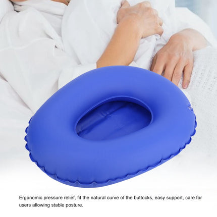 Inflatable Bedpan, Blue Washable Nursing Toilet Bathroom Bedpan for Elderly Bedridden Women in Home Hospital