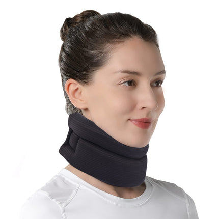 Willcom Neck Support for Neck Pain, Soft Cervical Collar for Sleeping, Vertebra Alignment and Stabilization, Relieves Pressure in the Spine (Black, Large, 35-42CM)