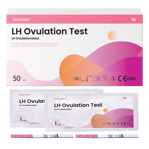 Femometer 50 Ovulation Tests 25 miu/ml, Sensitive Fertility Prediction Test Strips