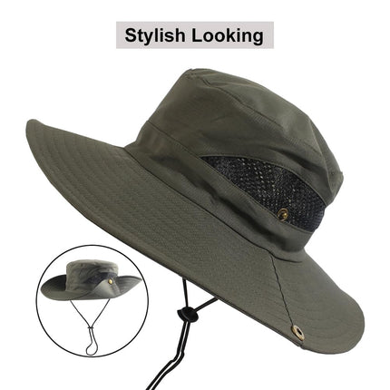 CAMOLAND Beekeeper Hat with Removable Mosquito Net for Outdoor Use, UV Protection, Army Green