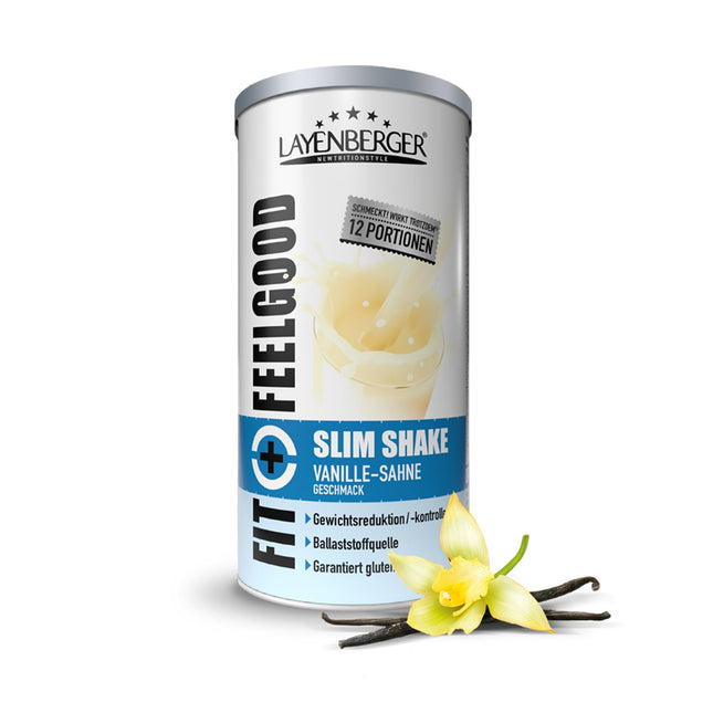 Layenberger Fit+Feelgood Slim Shake Powder, meal replacement for 12 servings with 214 kcal each (1x 396 g) - Vanilla Cream