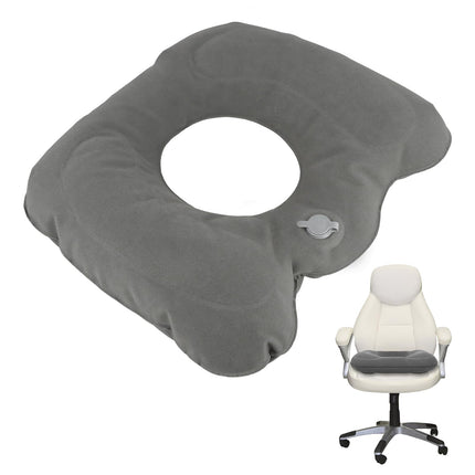 Cozlly Inflatable Orthopedic Seat Cushion, Round Hemorrhoid Seat Cushion, Inflatable Donut Cushion, Gray Inflatable Seat Cushion, for Hemorrhoids, Tailbone Pain, Wheelchairs (Gray)