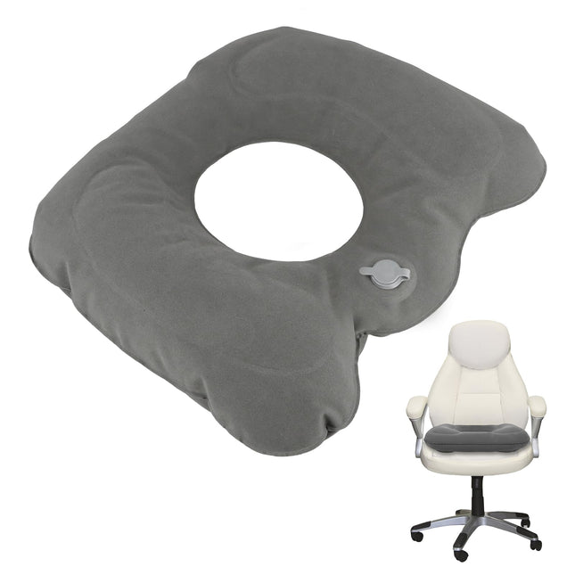 Cozlly Inflatable Orthopedic Seat Cushion, Round Hemorrhoid Seat Cushion, Inflatable Donut Cushion, Gray Inflatable Seat Cushion, for Hemorrhoids, Tailbone Pain, Wheelchairs (Gray)
