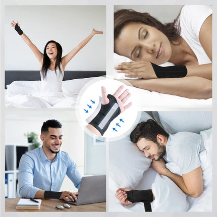 HMCEY Wrist Splint Carpal Tunnel Syndrome Splint Wrist Bandages Wrist Support Carpal Tunnel Wrist Support for Sprains, RSI and Tendonitis (S/M Right, Black)