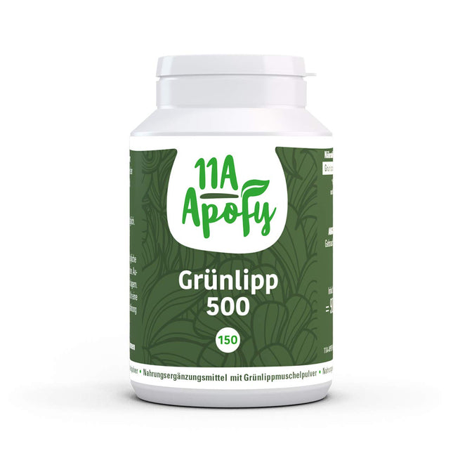 Green-lipped 500 with green-lipped mussel from New Zealand, 1000 mg per daily dose, laboratory-tested, 150 capsules