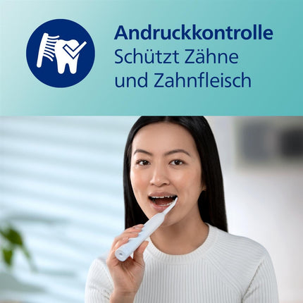 Philips Sonicare 3100 electric toothbrush, sonic toothbrush, pressure control and timer, white, two-pack, model HX3675/13