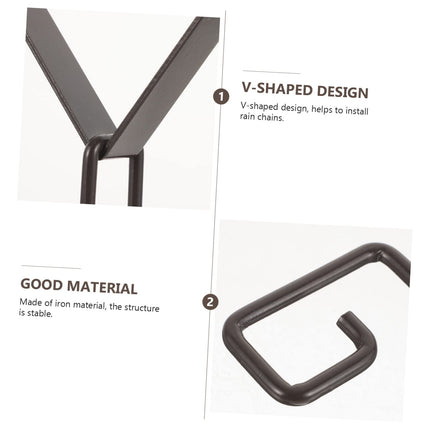 CIYODO 1 set of shaped metal rain chain hooks for downpipes. Rain chain adapter and installation hook for effective rainwater drainage. Decorative solution for garden and outdoor areas.