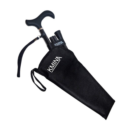 KMINA PRO - Walking Stick Folding Carbon, Women's Height Adjustable, Men's Elegant, Walking Stick Black, Lightweight, Foldable, Carbon Fiber