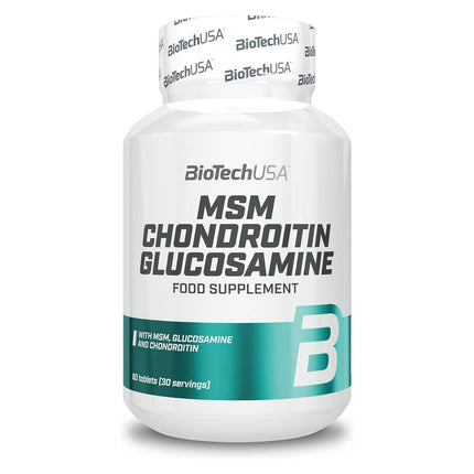 BioTechUSA MSM Chondroitin Glucosamine, dietary supplement tablets with MSM, Glucosamine and Chondroitin, 60 tablets