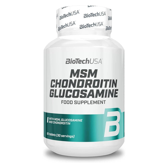 BioTechUSA MSM Chondroitin Glucosamine, dietary supplement tablets with MSM, Glucosamine and Chondroitin, 60 tablets