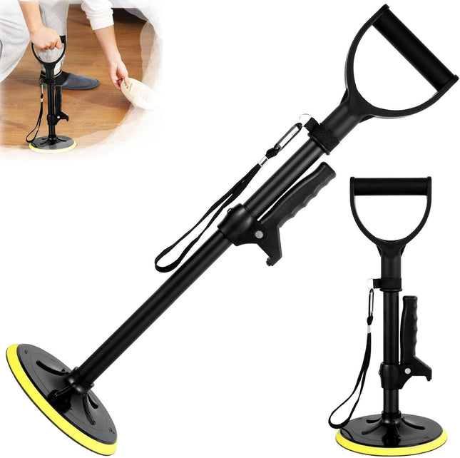 Standing aid height adjustable 41/51/61cm, standing aid with 18cm diameter round non-slip base, armrests, standing aid for seniors, robust, helps older people stand (yellow)