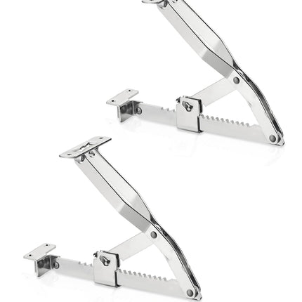 Gedotec Bed Lifting Support, Snap-in Lifting Fitting, 300 mm | Adjustable Bed Fitting | Flap Support in 18 Steps | Galvanized Steel Flap Fitting | 1 Pair - Adjustable Fittings for Beds &amp; Loungers