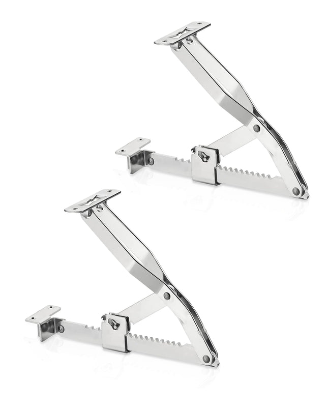 Gedotec Bed Lifting Support, Snap-in Lifting Fitting, 300 mm | Adjustable Bed Fitting | Flap Support in 18 Steps | Galvanized Steel Flap Fitting | 1 Pair - Adjustable Fittings for Beds &amp; Loungers