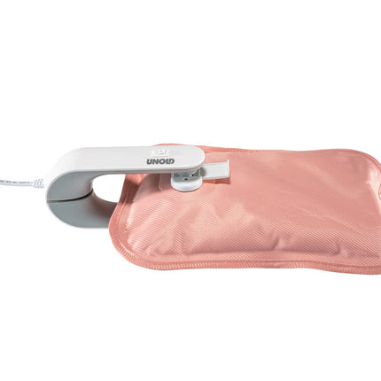 Unold 86014 Wärmi - Electric hot water bottle, pink, soothing warmth for stomach, back, and neck, safe to use, no hot water, no electrosmog, up to 65 °C