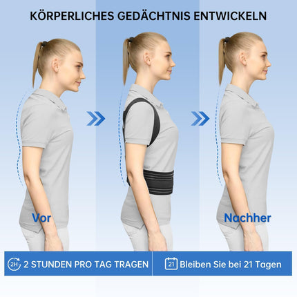 Back straightener, back support belt posture correction women men, posture correction belt, back posture corrector, adjustable posture trainer back belt for shoulder neck back support (36'-47')