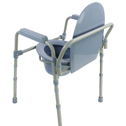 PEPE Mobility - Commode Chair for Seniors, Height-Adjustable, with Bucket, Armrest, Grey