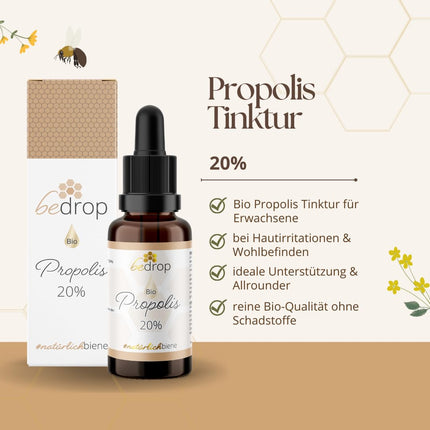 Organic Propolis Drops 20% high dosage - Propolis extract directly from the beekeeper - Organic quality, without additives
