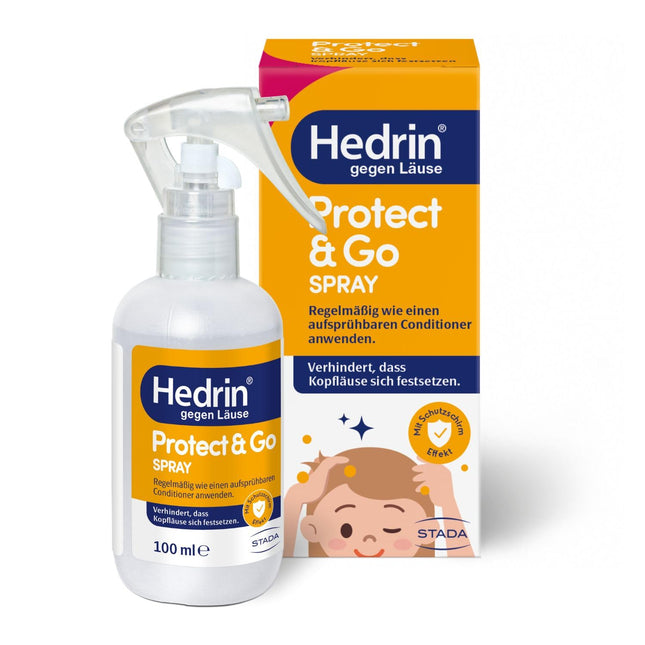 HEDRIN Protect &amp; Go Spray – Effective prevention against head lice infestation. Clinically proven efficacy and a user-friendly solution for lice prevention.