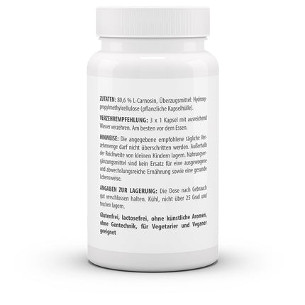 vitworld L-Carnosine 500mg, Natural, Endogenous Substance, 60 Capsules
