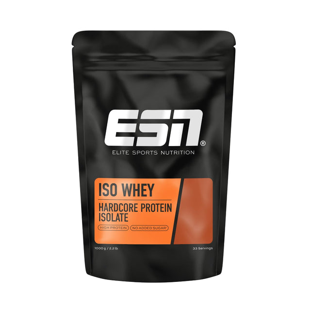 ESN IsoWhey Hardcore Protein Powder, Vanilla (Classic), 1 kg, up to 26 g protein per serving, made in Germany